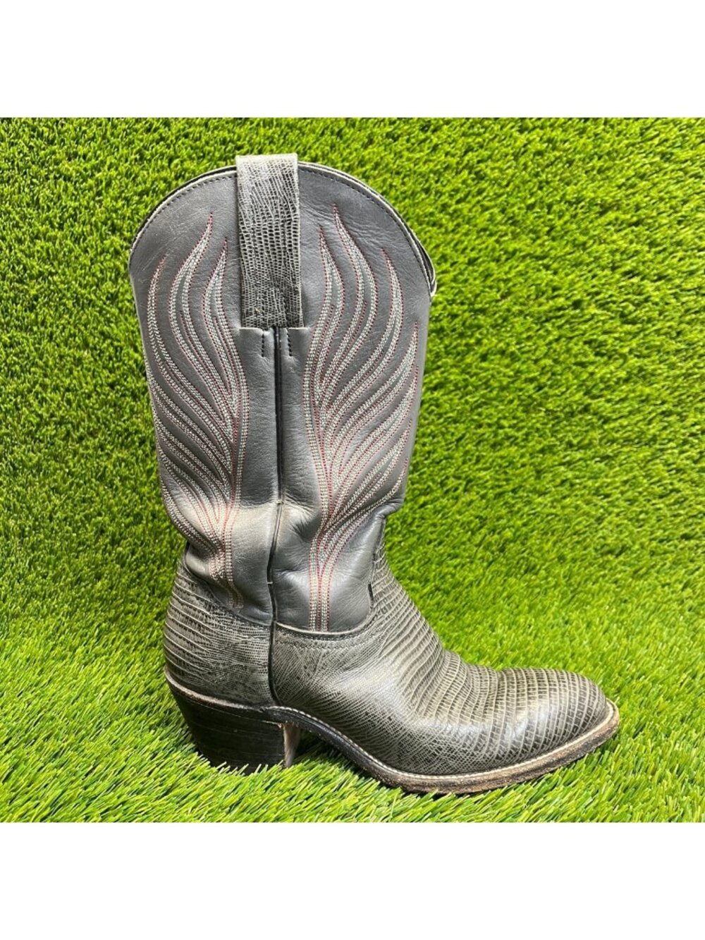 Frye Vintage Cowboy Womens Size 7.5B Gray Outdoor Classic Leather Western Boots